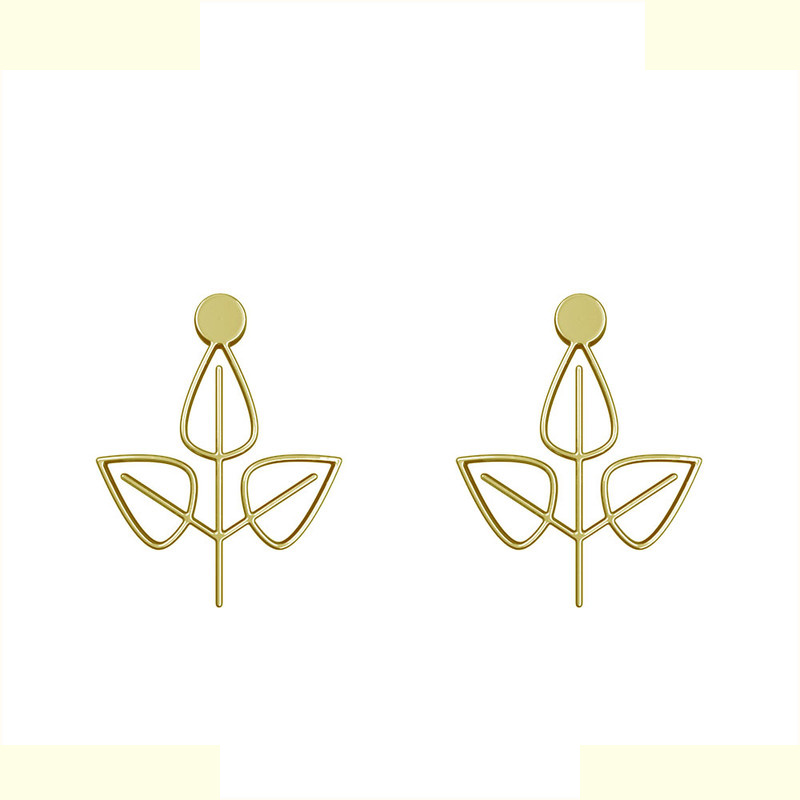 گوشواره طلا 18 عیار زنانه مدوپد مدل برگ کد GA1-15892