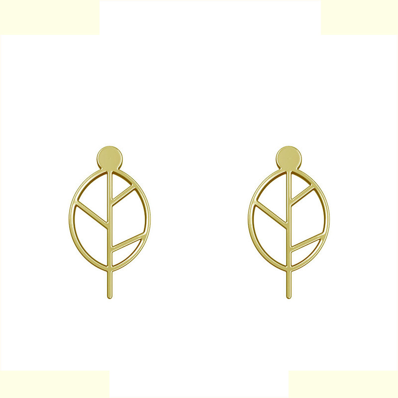 گوشواره طلا 18 عیار زنانه مدوپد مدل برگ کد GA1-15904