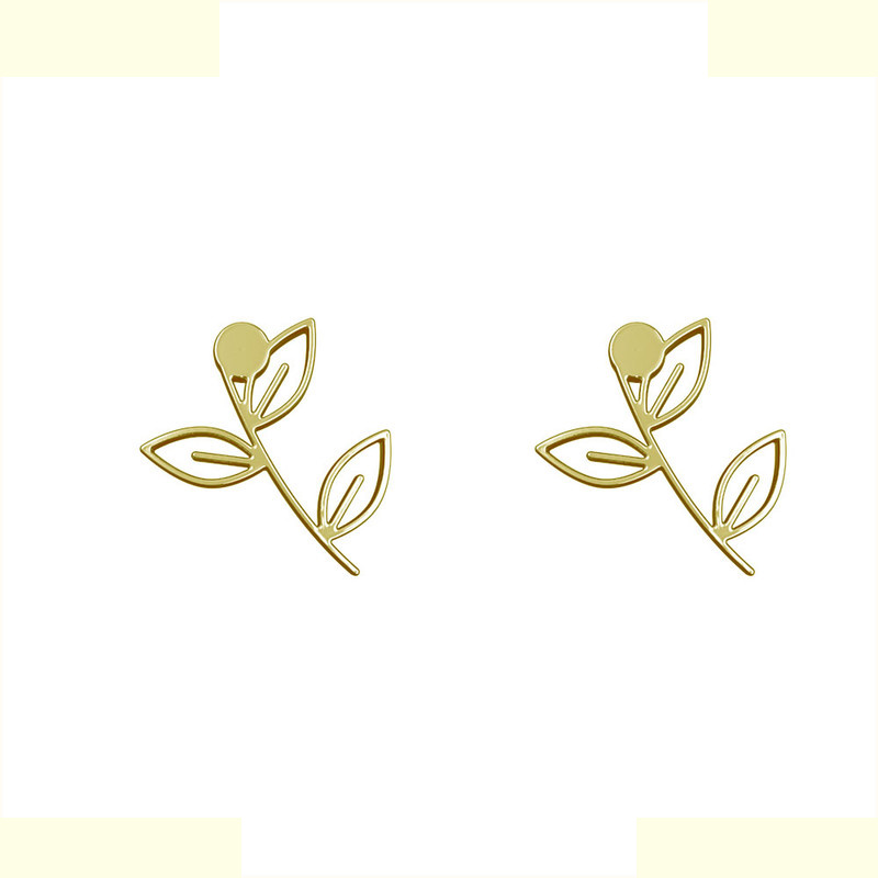 گوشواره طلا 18 عیار زنانه مدوپد مدل برگ کد GA1-15982