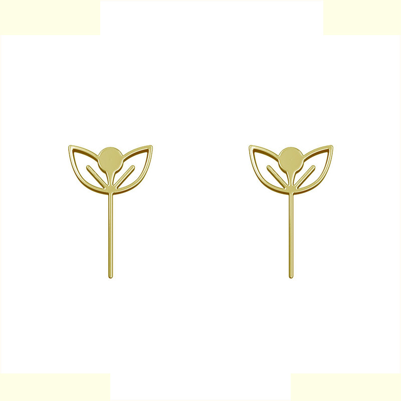 گوشواره طلا 18 عیار زنانه مدوپد مدل برگ کد GA1-15991