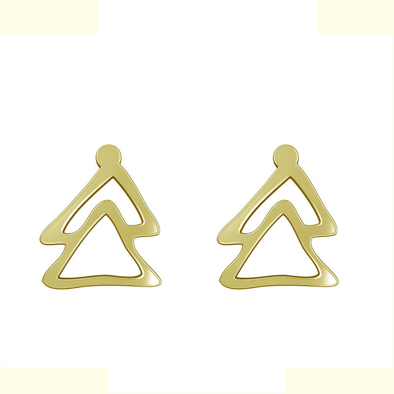 گوشواره طلا 18 عیار زنانه مدوپد مدل هندسی کد GA1-16153