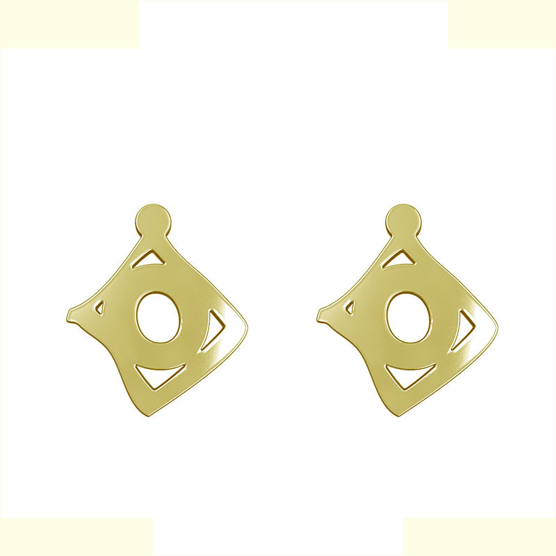 گوشواره طلا 18 عیار زنانه مدوپد مدل هندسی کد GA1-16158