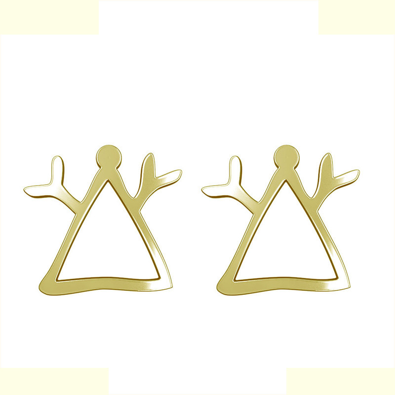 گوشواره طلا 18 عیار زنانه مدوپد مدل هندسی کد GA1-16196