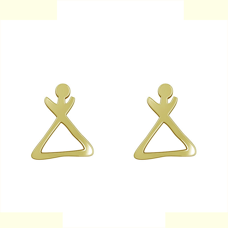 گوشواره طلا 18 عیار زنانه مدوپد مدل هندسی کد GA1-16193