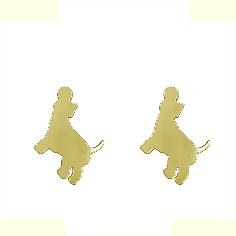 گوشواره طلا 18 عیار زنانه مدوپد مدل سگ کد GA1-16497