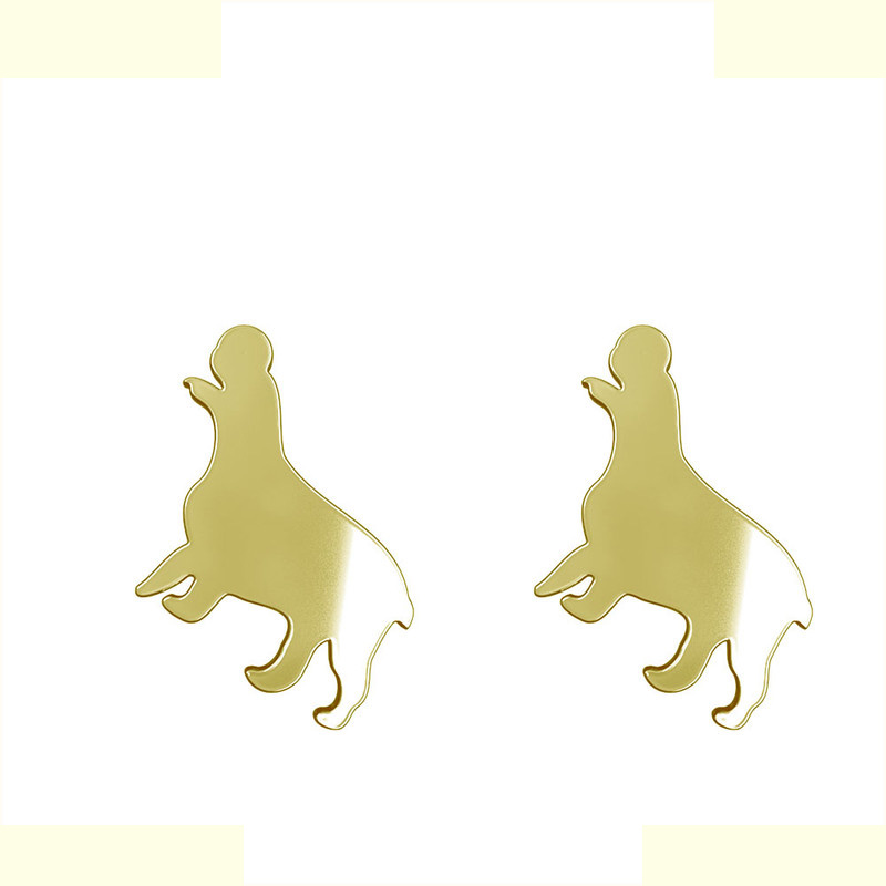 گوشواره طلا 18 عیار زنانه مدوپد مدل سگ کد GA1-16561