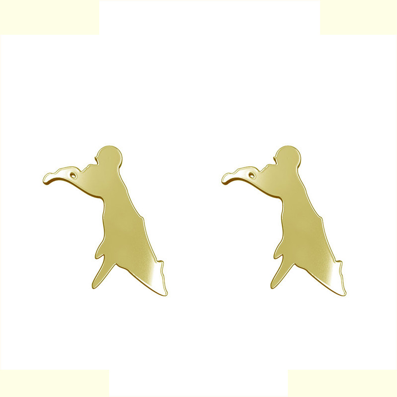گوشواره طلا 18 عیار زنانه مدوپد مدل سگ کد GA1-16565