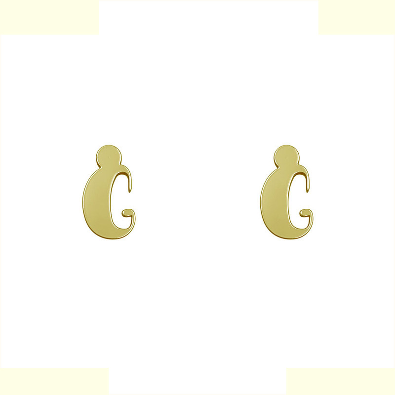 گوشواره طلا 18 عیار زنانه مدوپد مدل حرف G کد GA1-16614