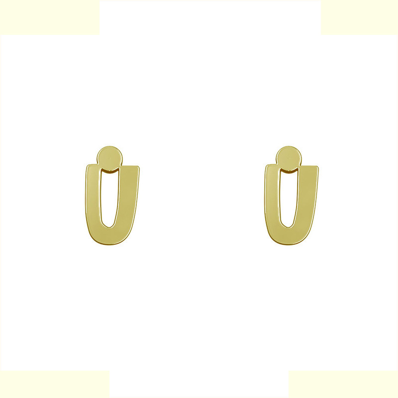 گوشواره طلا 18 عیار زنانه مدوپد مدل حرف U کد GA1-16619