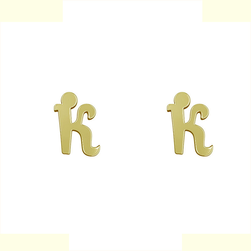 گوشواره طلا 18 عیار زنانه مدوپد مدل حرف K کد GA1-16624