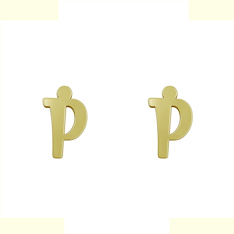 گوشواره طلا 18 عیار زنانه مدوپد مدل حرف P کد GA1-16642