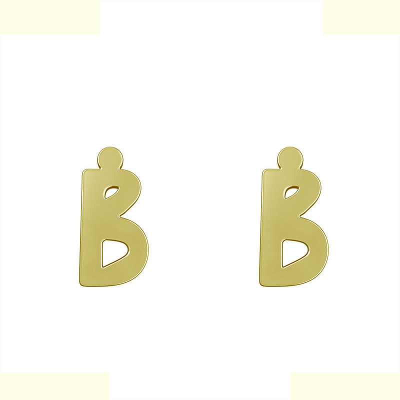 گوشواره طلا 18 عیار زنانه مدوپد مدل حرف B کد GA1-16669