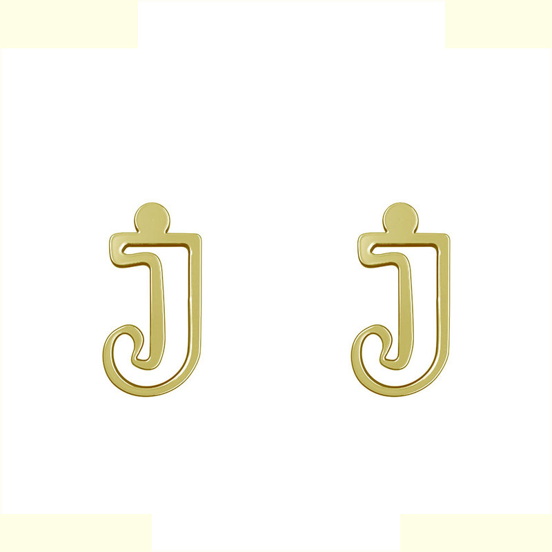 گوشواره طلا 18 عیار زنانه مدوپد مدل حرف J کد GA1-16690
