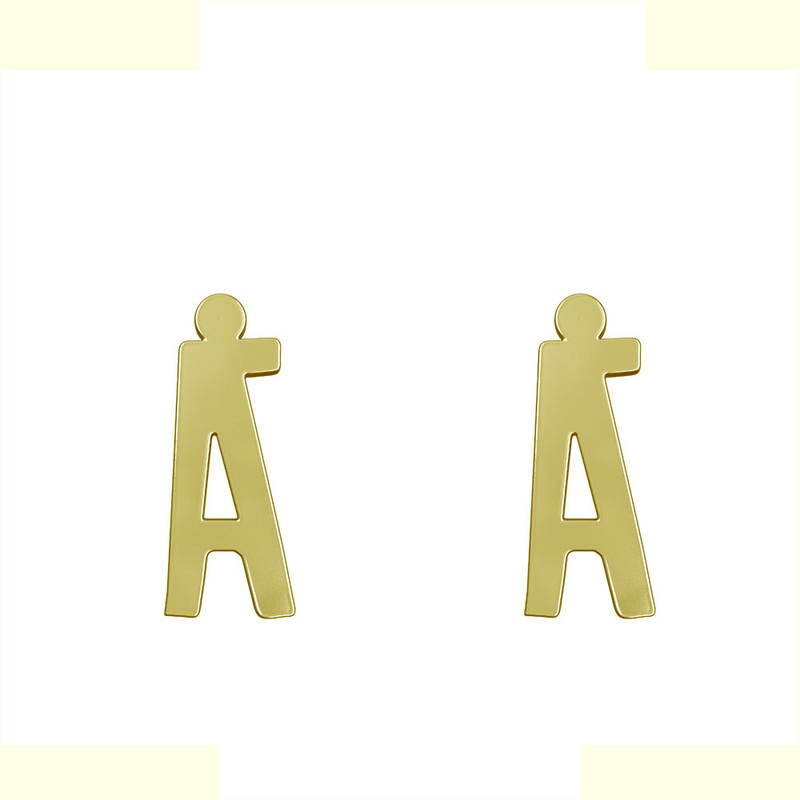 گوشواره طلا 18 عیار زنانه مدوپد مدل حرف A کد GA1-16733