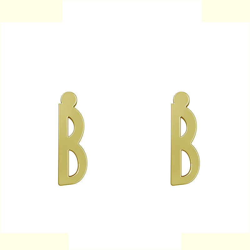 گوشواره طلا 18 عیار زنانه مدوپد مدل حرف B کد GA1-16734