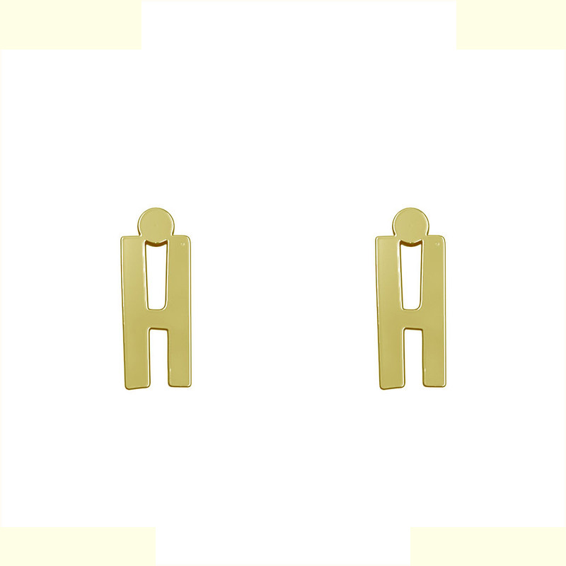 گوشواره طلا 18 عیار زنانه مدوپد مدل حرف H کد GA1-16740