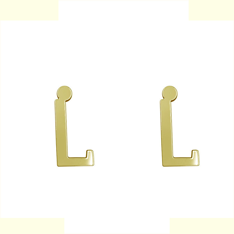 گوشواره طلا 18 عیار زنانه مدوپد مدل حرف L کد GA1-16744