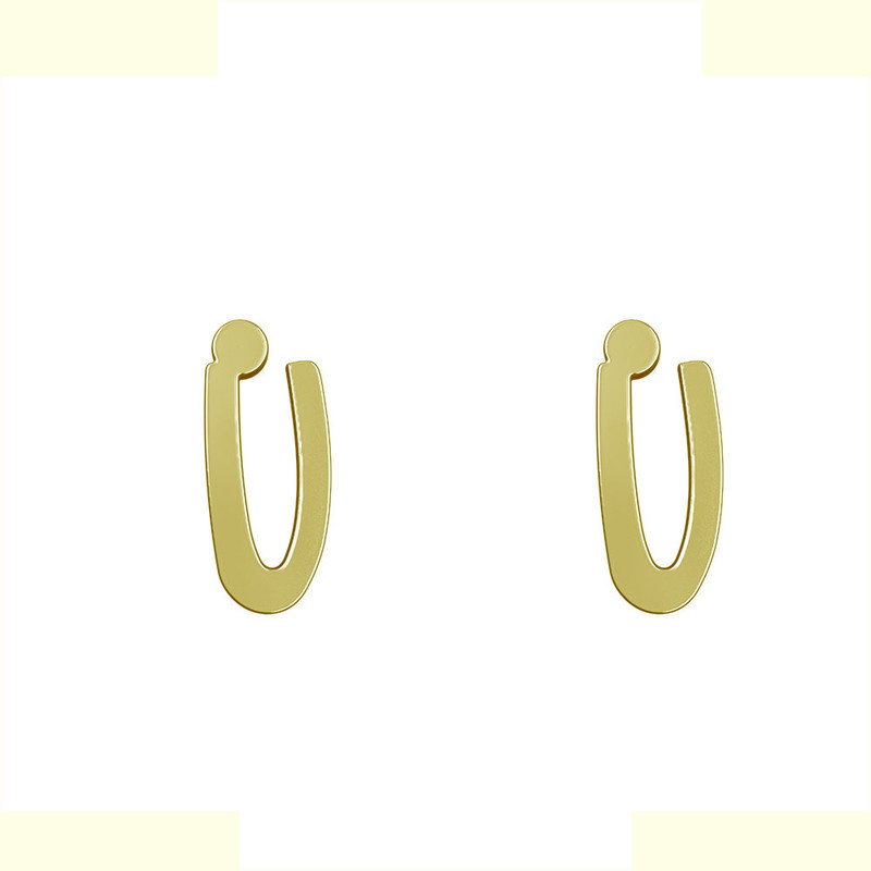 گوشواره طلا 18 عیار زنانه مدوپد مدل حرف U کد GA1-16753