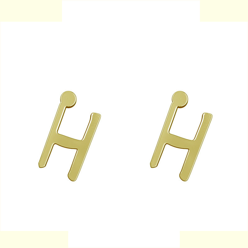 گوشواره طلا 18 عیار زنانه مدوپد مدل حرف H کد GA1-16768
