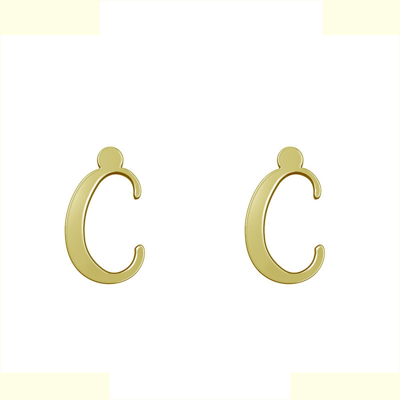 گوشواره طلا 18 عیار زنانه مدوپد مدل حرف C کد GA1-16783