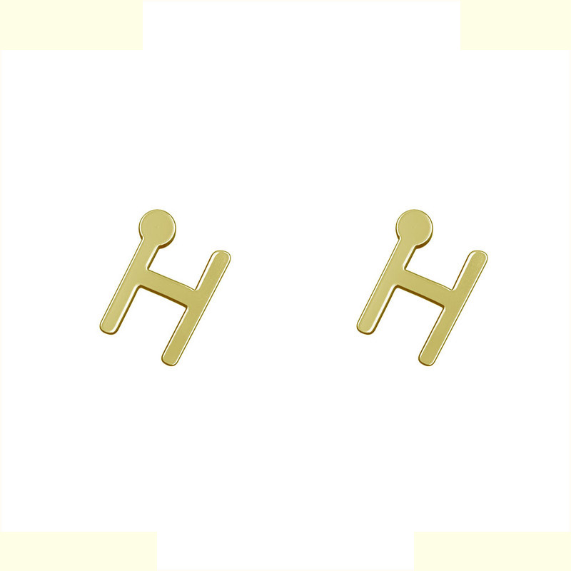 گوشواره طلا 18 عیار زنانه مدوپد مدل حرف H کد GA1-16788