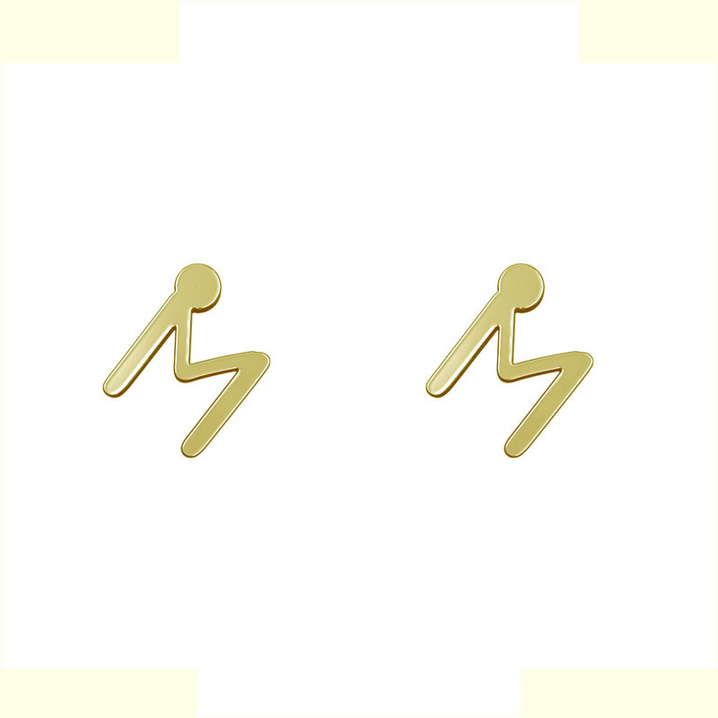 گوشواره طلا 18 عیار زنانه مدوپد مدل حرف M کد GA1-16793