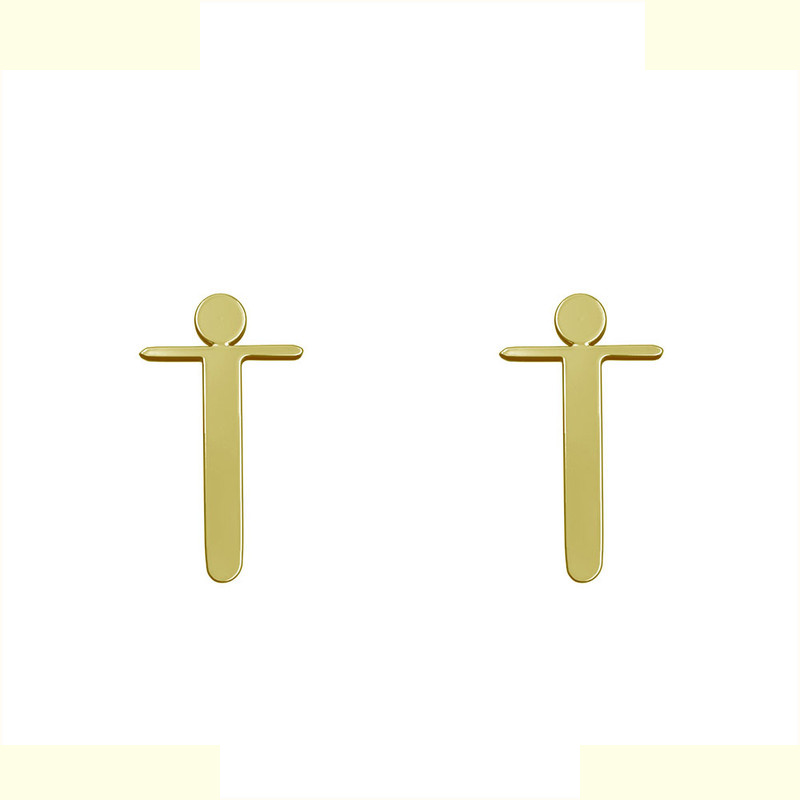 گوشواره طلا 18 عیار زنانه مدوپد مدل حرف T کد GA1-16808 گوشواره طلا 18 عیار زنانه مدوپد مدل حرف T کد GA1-16808