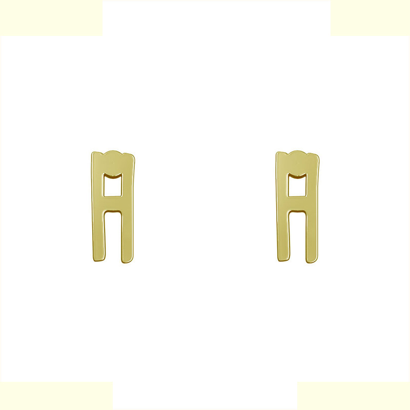 گوشواره طلا 18 عیار زنانه مدوپد مدل حرف H کد GA1-16816