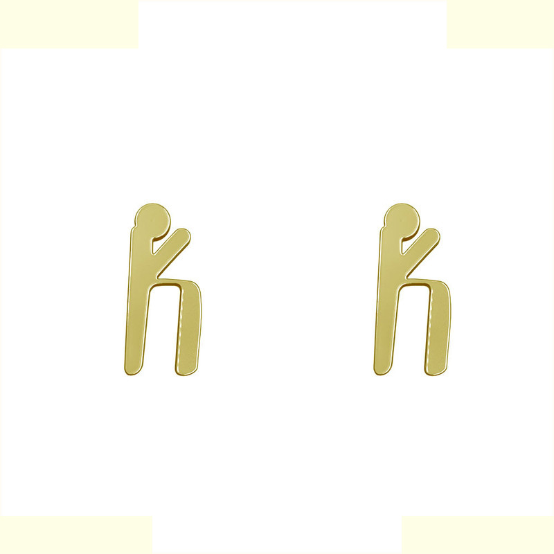 گوشواره طلا 18 عیار زنانه مدوپد مدل حرف K کد GA1-16819