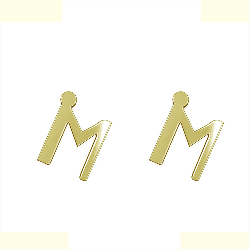گوشواره طلا 18 عیار زنانه مدوپد مدل حرف M کد GA1-16847