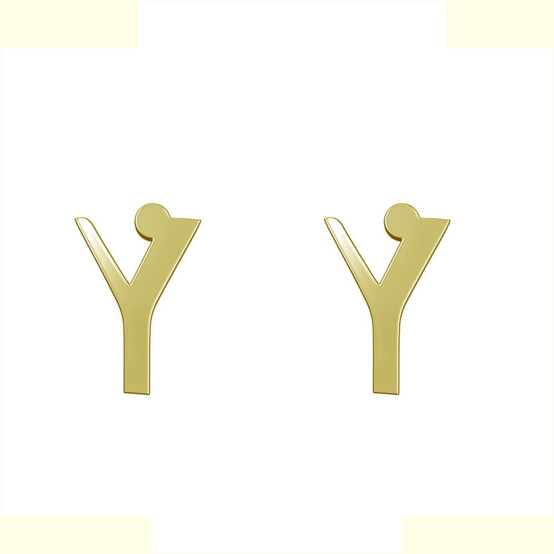 گوشواره طلا 18 عیار زنانه مدوپد مدل حرف Y کد GA1-16859