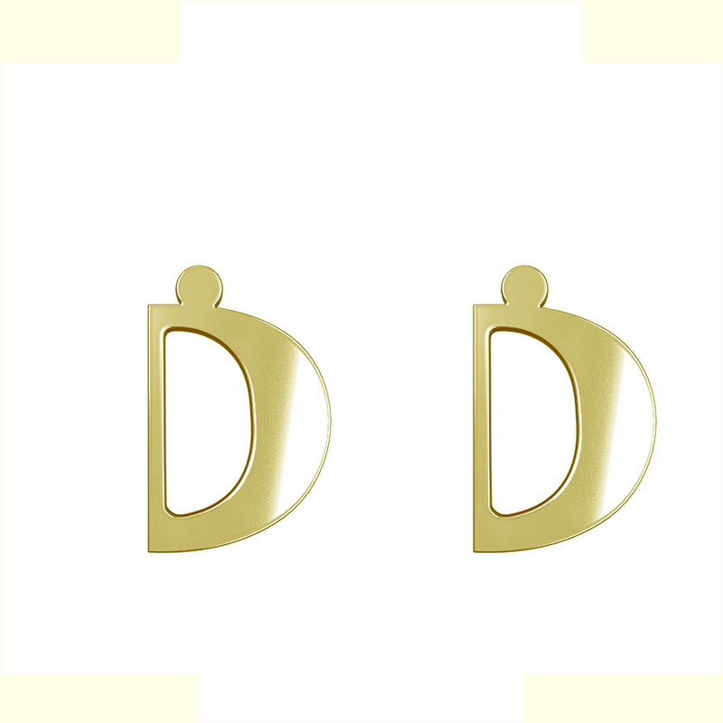 گوشواره طلا 18 عیار زنانه مدوپد مدل حرف D کد GA1-16864