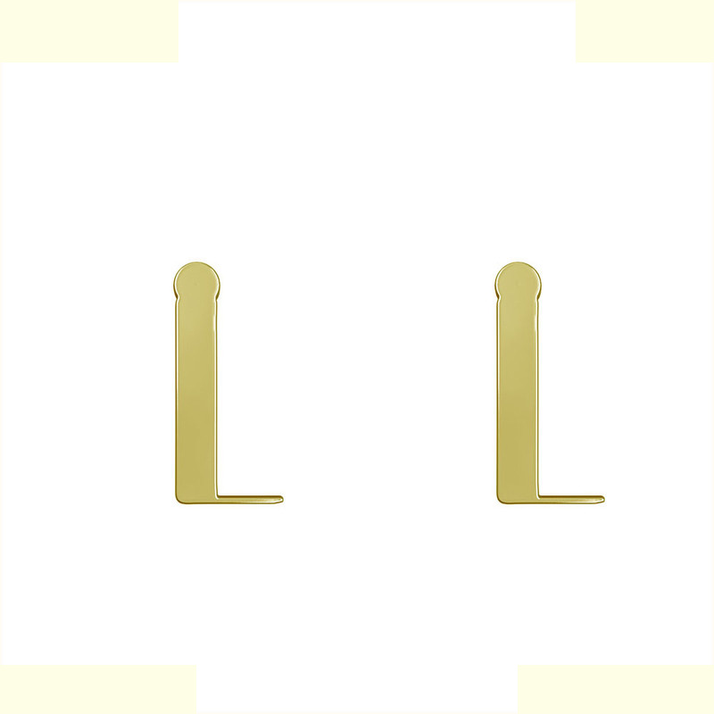 گوشواره طلا 18 عیار زنانه مدوپد مدل حرف L کد GA1-16898