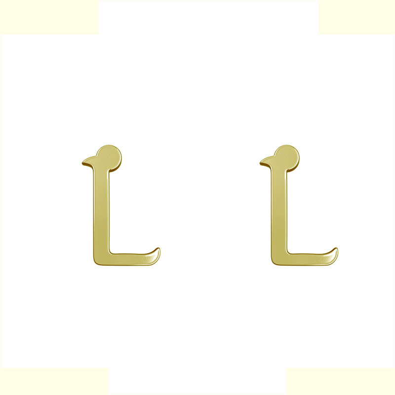 گوشواره طلا 18 عیار زنانه مدوپد مدل حرف L کد GA1-16924