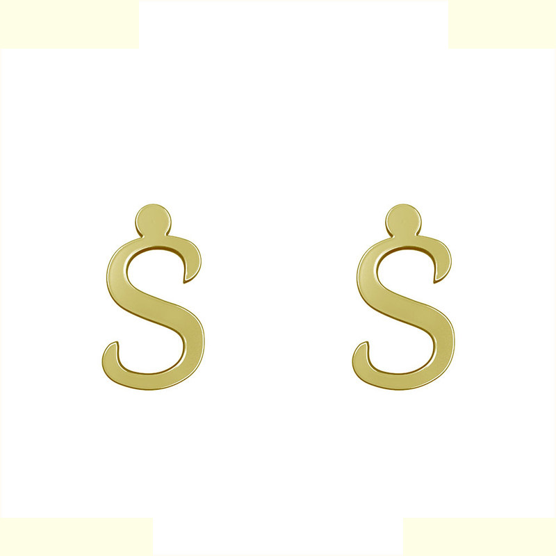 گوشواره طلا 18 عیار زنانه مدوپد مدل حرف T کد GA1-16931