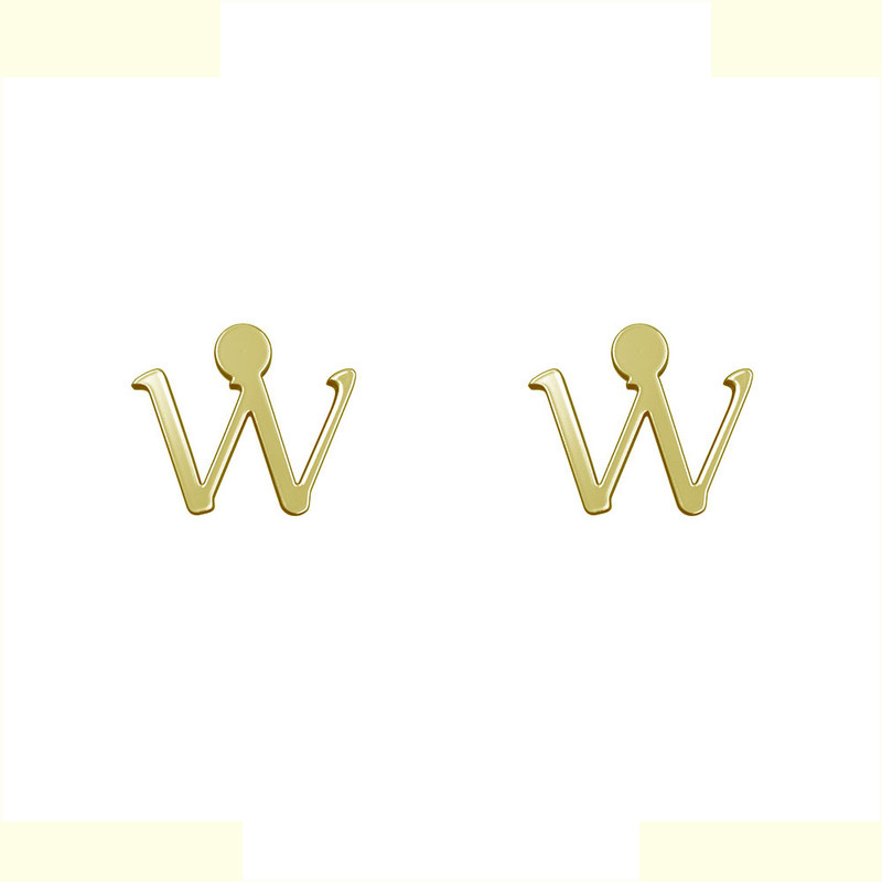 گوشواره طلا 18 عیار زنانه مدوپد مدل حرف W کد GA1-16935