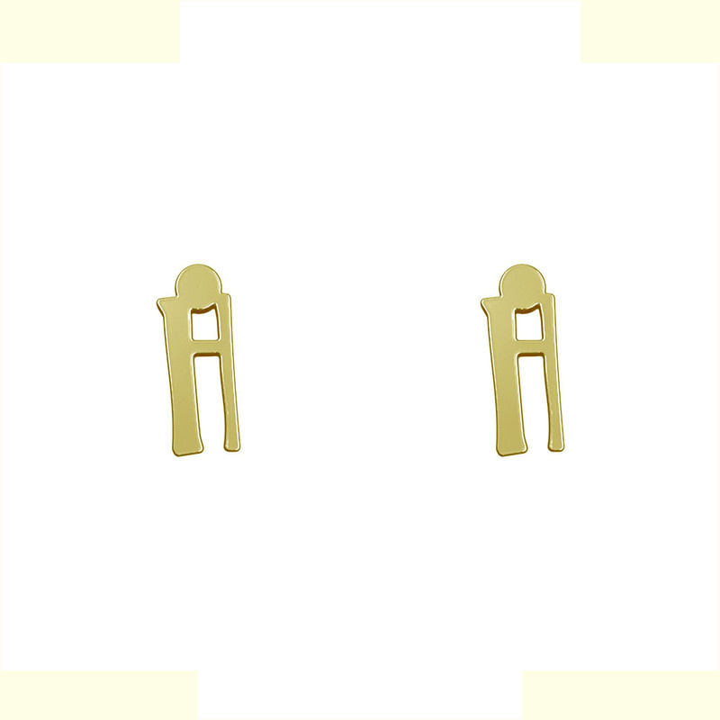 گوشواره طلا 18 عیار زنانه مدوپد مدل حرف H کد GA1-16946