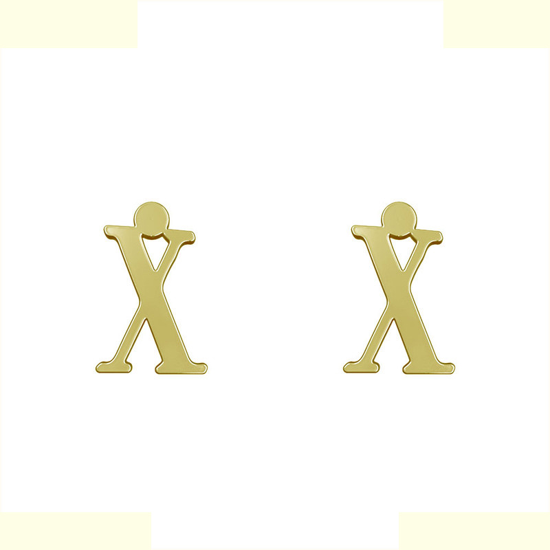 گوشواره طلا 18 عیار زنانه مدوپد مدل حرف X کد GA1-16962