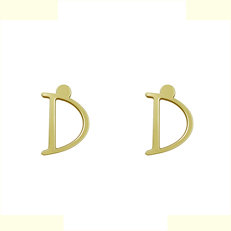 گوشواره طلا 18 عیار زنانه مدوپد مدل حرف D کد GA1-16968