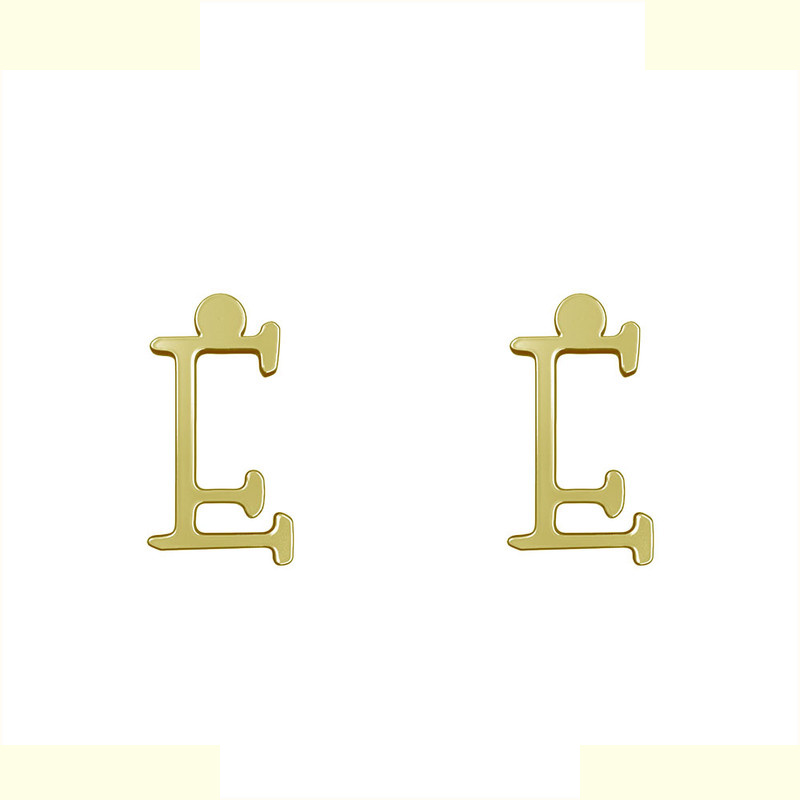 گوشواره طلا 18 عیار زنانه مدوپد مدل حرف E کد GA1-16969