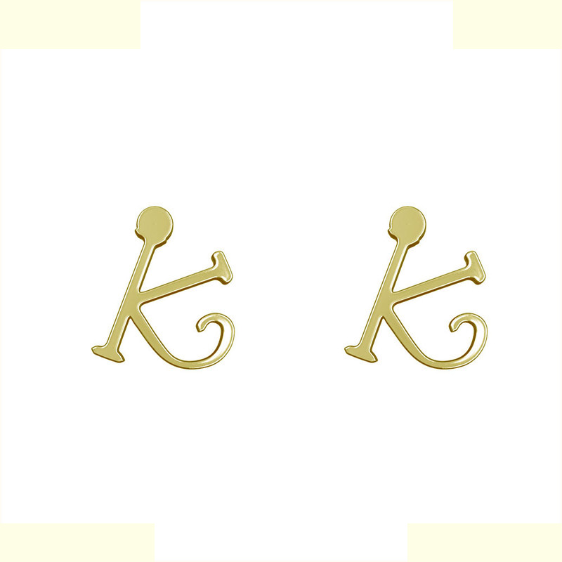 گوشواره طلا 18 عیار زنانه مدوپد مدل حرف K کد GA1-16975