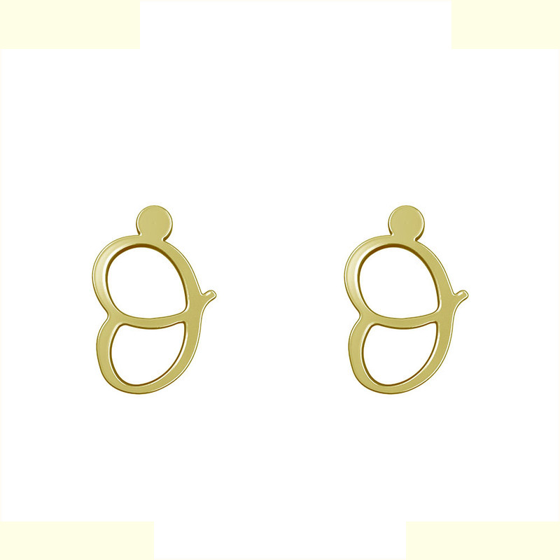 گوشواره طلا 18 عیار زنانه مدوپد مدل حرف O کد GA1-16979