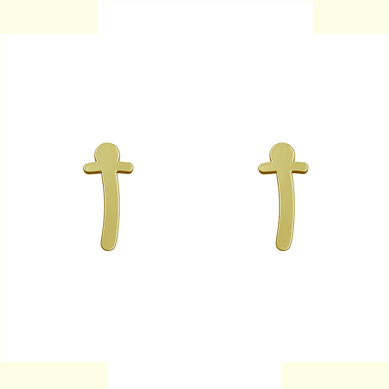 گوشواره طلا 18 عیار زنانه مدوپد مدل حرف T کد GA1-17010