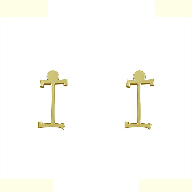 گوشواره طلا 18 عیار زنانه مدوپد مدل حرف I کد GA1-17025