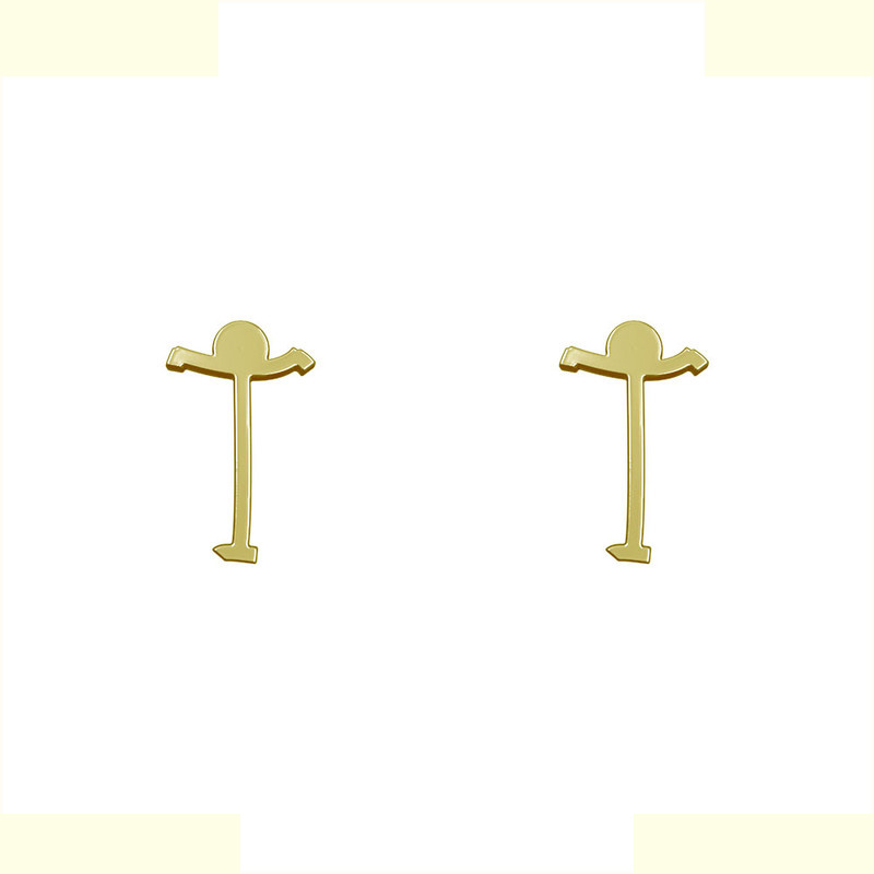 گوشواره طلا 18 عیار زنانه مدوپد مدل حرف T کد GA1-17036