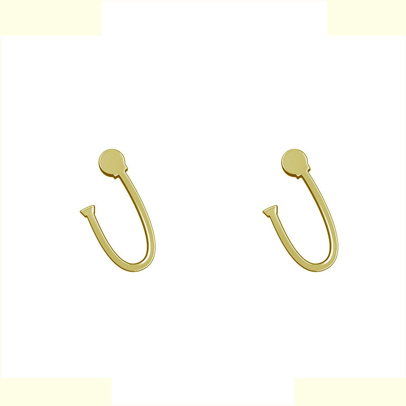 گوشواره طلا 18 عیار زنانه مدوپد مدل حرف U کد GA1-17037