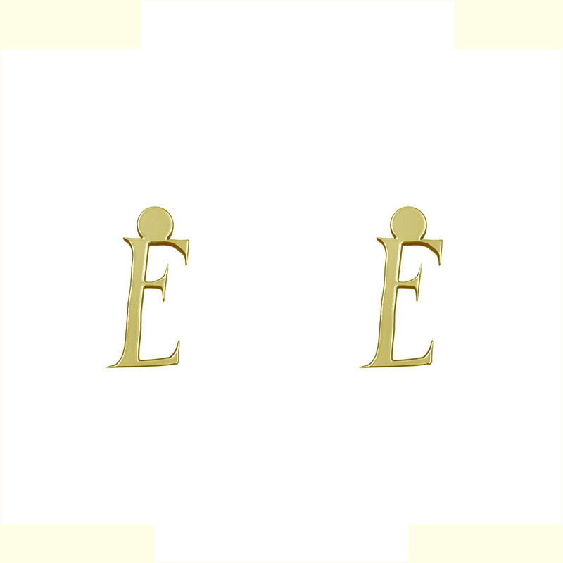 گوشواره طلا 18 عیار زنانه مدوپد مدل حرف E کد GA1-17047