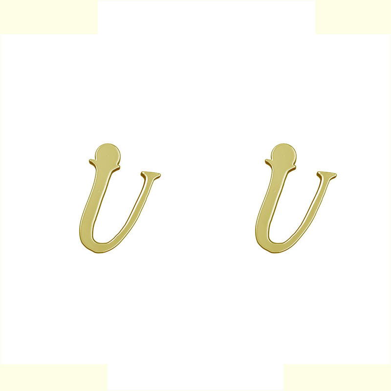 گوشواره طلا 18 عیار زنانه مدوپد مدل حرف U کد GA1-17063