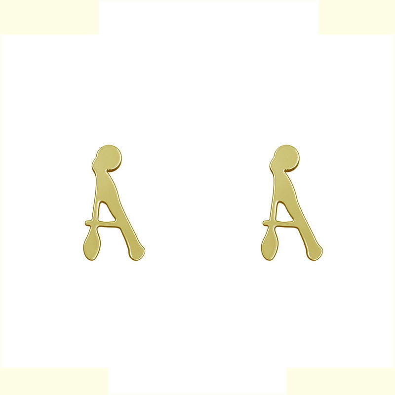 گوشواره طلا 18 عیار زنانه مدوپد مدل حرف A کد GA1-17069