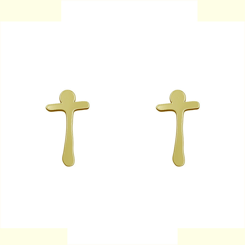 گوشواره طلا 18 عیار زنانه مدوپد مدل حرف T کد GA1-17088